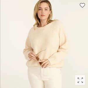 J. Crew Ribbed cashmere oversized crewneck sweater
